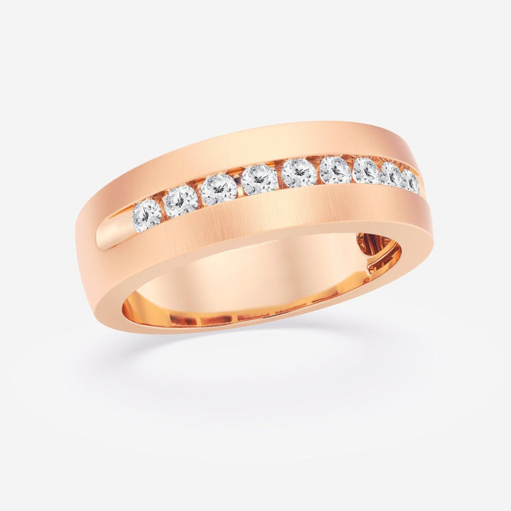 5mm Round Cut Channel Set Lab Grown Men's Wedding Band - Doozy Diamonds