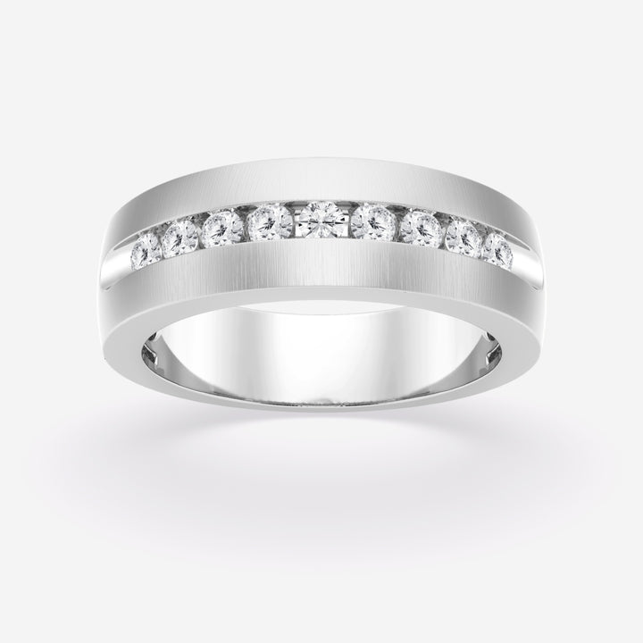 5mm Round Cut Channel Set Lab Grown Men's Wedding Band - Doozy Diamonds