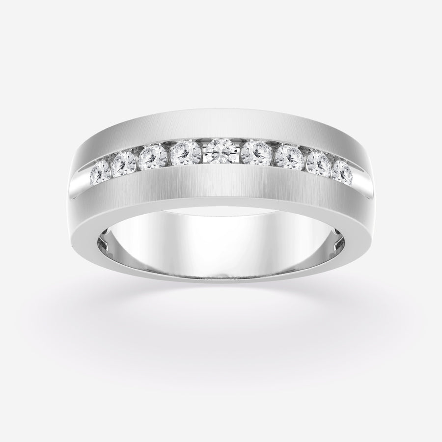 5mm Round Cut Channel Set Lab Grown Men's Wedding Band - Doozy Diamonds