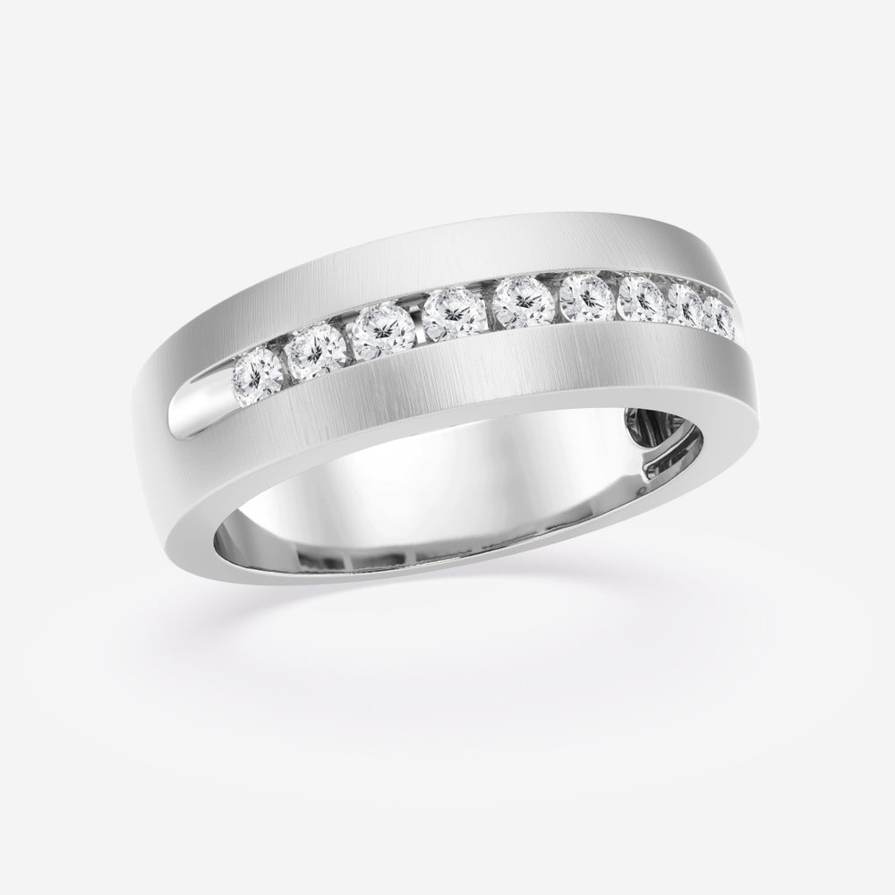 5mm Round Cut Channel Set Lab Grown Men's Wedding Band - Doozy Diamonds