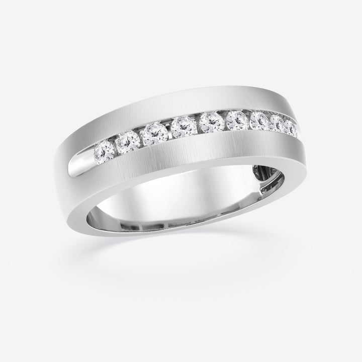 5mm Round Cut Channel Set Lab Grown Men's Wedding Band - Doozy Diamonds