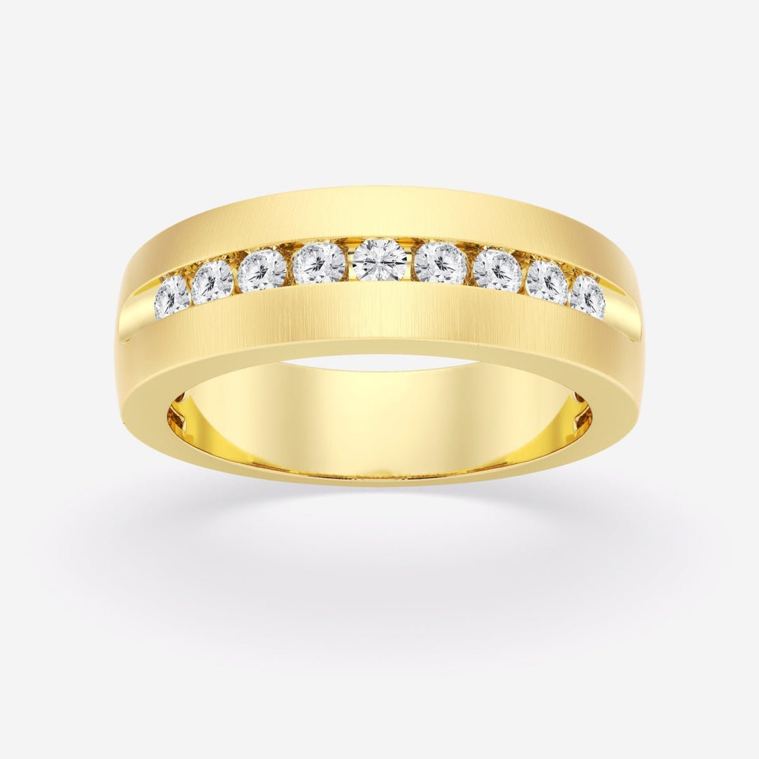 5mm Round Cut Channel Set Lab Grown Men's Wedding Band - Doozy Diamonds