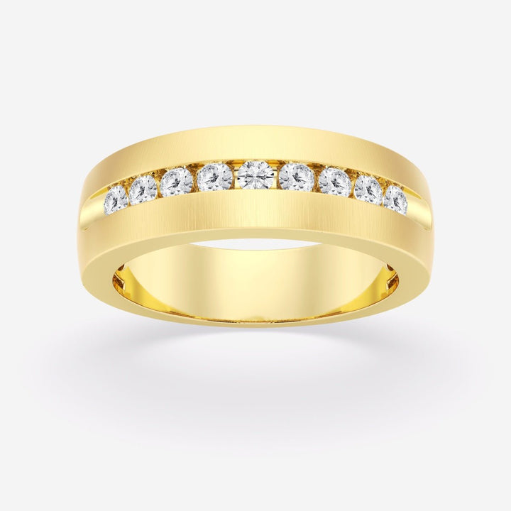 5mm Round Cut Channel Set Lab Grown Men's Wedding Band - Doozy Diamonds