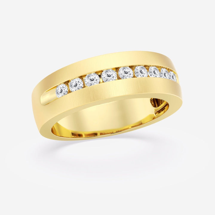 5mm Round Cut Channel Set Lab Grown Men's Wedding Band - Doozy Diamonds