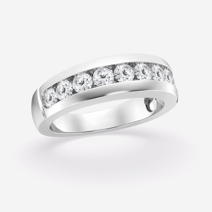 5.5mm Round Cut Lab Grown Nine Stone Men's Wedding Band - Doozy Diamonds