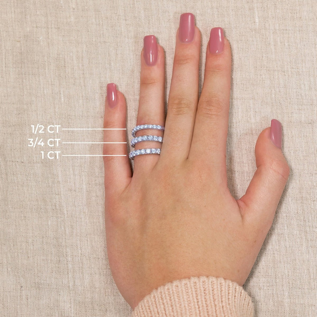 Round FG - VS2 Lab Grown Diamond Half Eternity Wedding Band - Doozy Diamonds