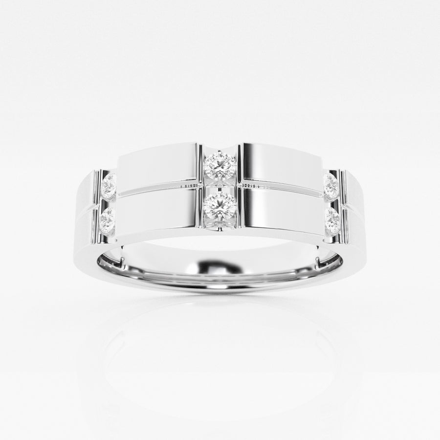 4mm Round Cut Lab Grown Men's Wedding Band In White Gold - Doozy Diamonds