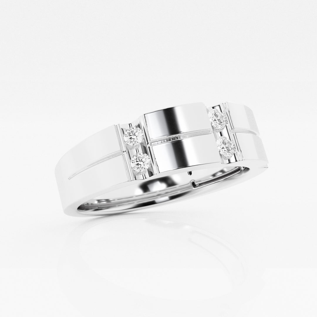 4mm Round Cut Lab Grown Men's Wedding Band In White Gold - Doozy Diamonds
