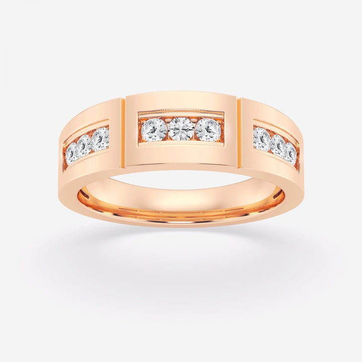 4mm Round Cut Lab Grown Channel Set Men's Wedding Band - Doozy Diamonds