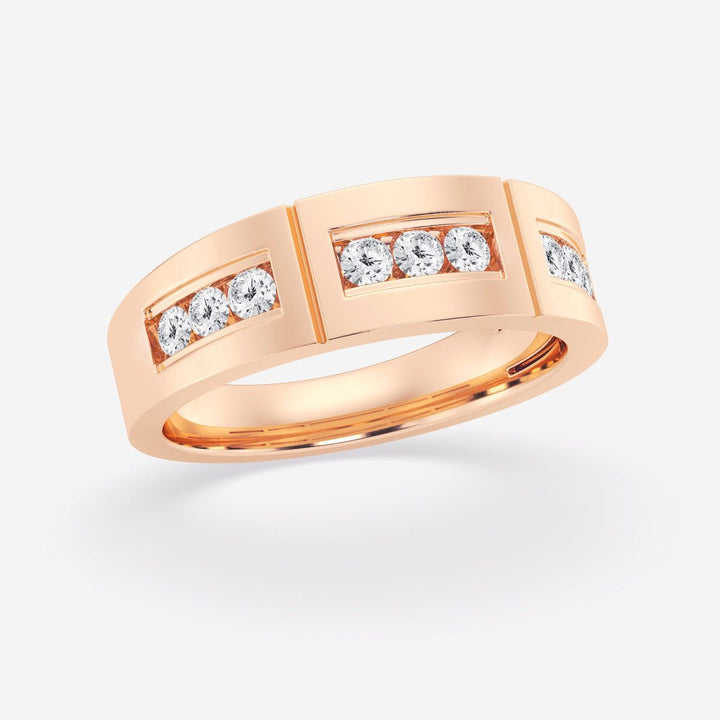 4mm Round Cut Lab Grown Channel Set Men's Wedding Band - Doozy Diamonds