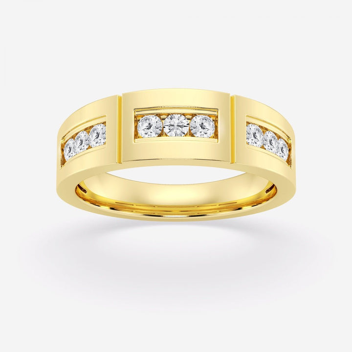 4mm Round Cut Lab Grown Channel Set Men's Wedding Band - Doozy Diamonds