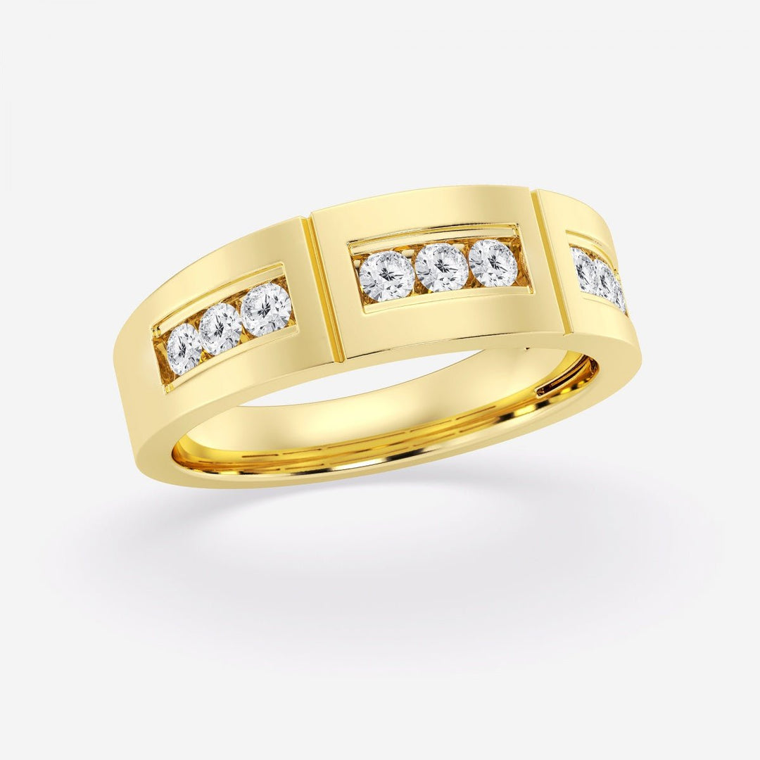 4mm Round Cut Lab Grown Channel Set Men's Wedding Band - Doozy Diamonds