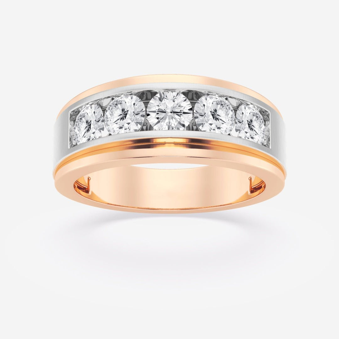 6mm Round Cut Lab Grown Men's Wedding Band In White Gold - Doozy Diamonds