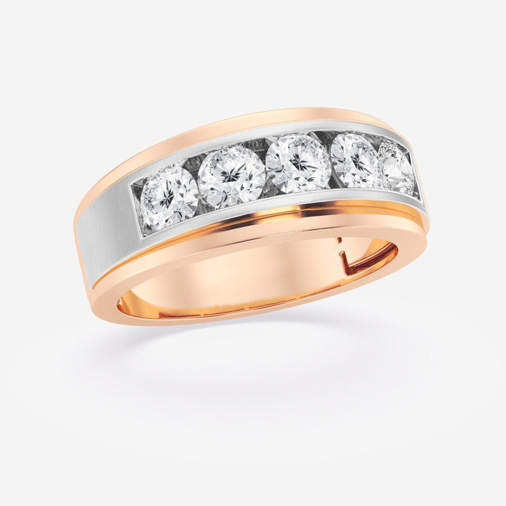 6mm Round Cut Lab Grown Men's Wedding Band In White Gold - Doozy Diamonds