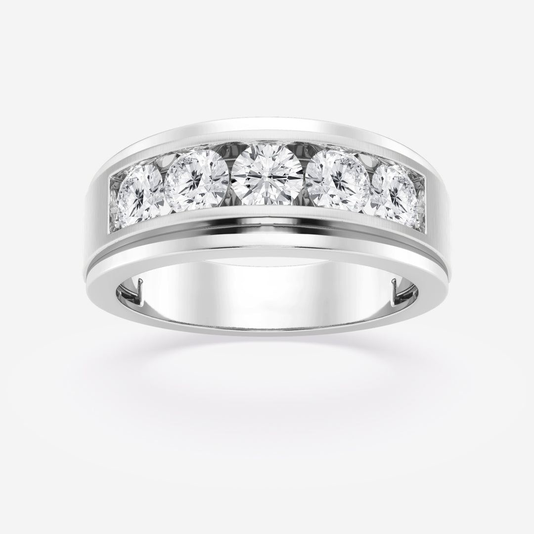 6mm Round Cut Lab Grown Men's Wedding Band In White Gold - Doozy Diamonds