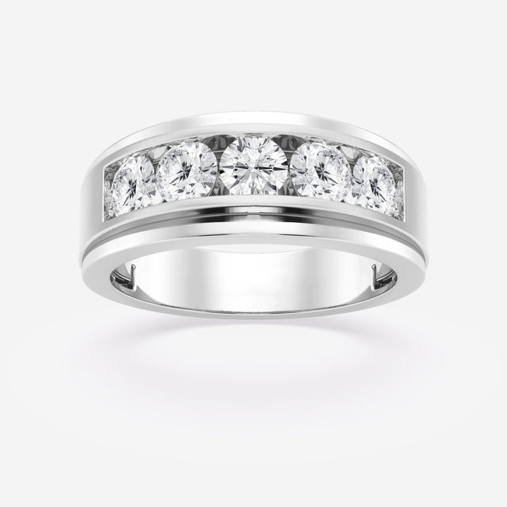 6mm Round Cut Lab Grown Men's Wedding Band In White Gold - Doozy Diamonds