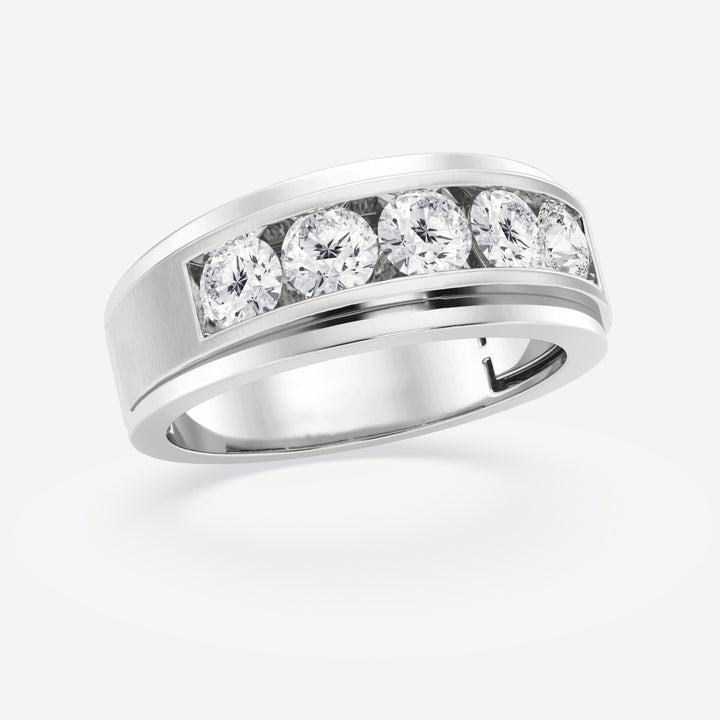 6mm Round Cut Lab Grown Men's Wedding Band In White Gold - Doozy Diamonds