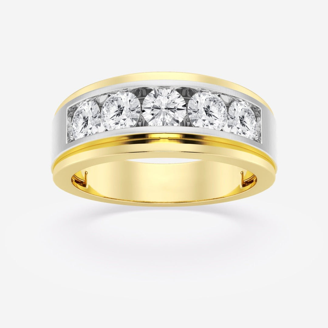 6mm Round Cut Lab Grown Men's Wedding Band In White Gold - Doozy Diamonds