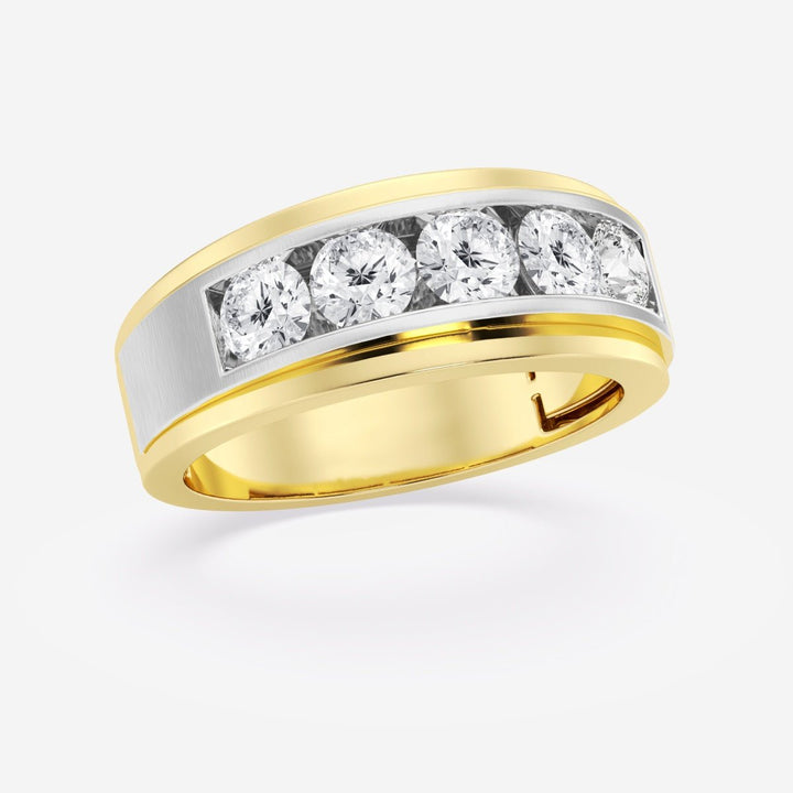 6mm Round Cut Lab Grown Men's Wedding Band In White Gold - Doozy Diamonds