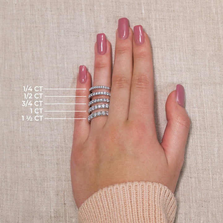 Round FG - VS2 Lab Grown Diamond Half Eternity Wedding Band - Doozy Diamonds