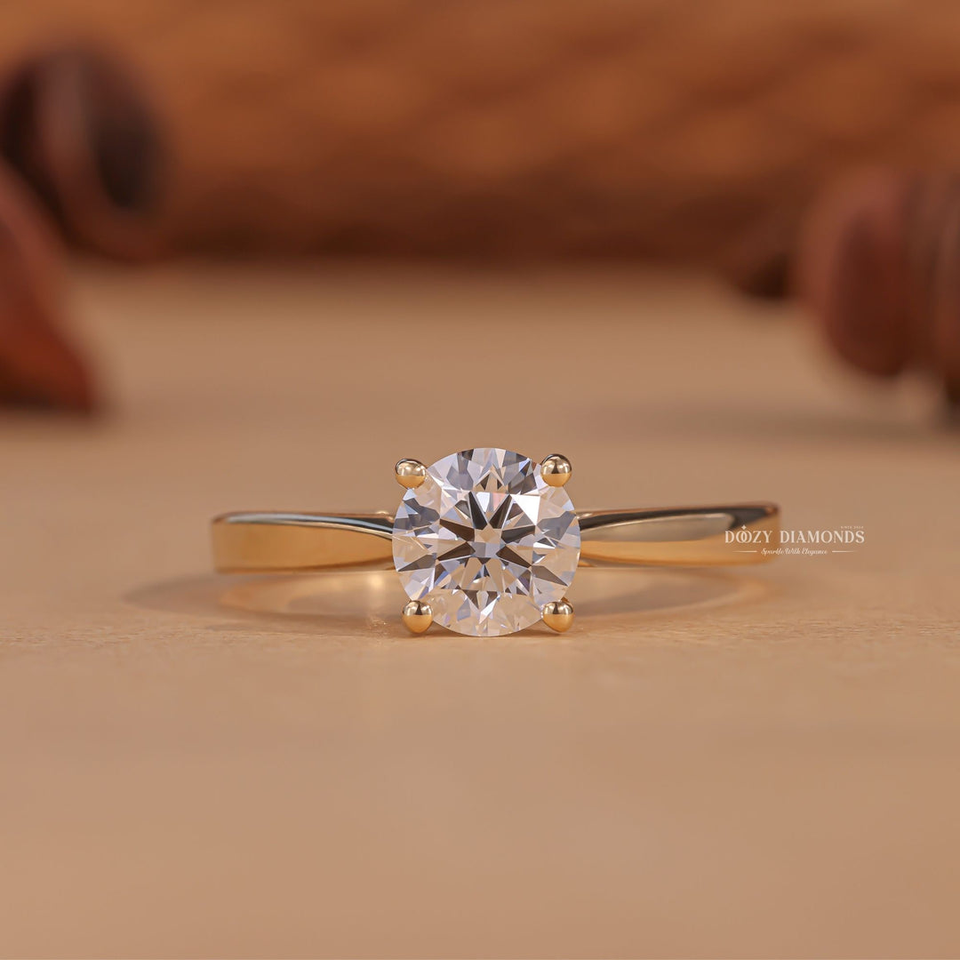 Discover round solitaire lab grown diamond engagement ring online