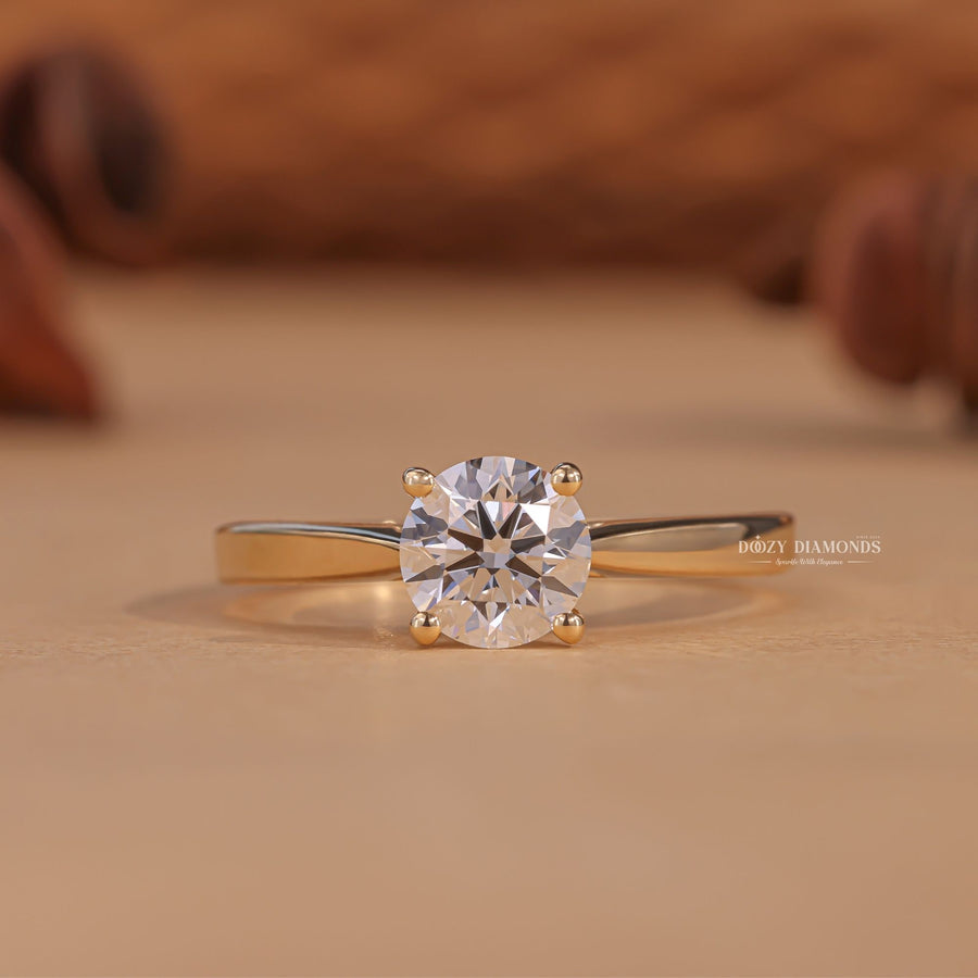 Discover round solitaire lab grown diamond engagement ring online