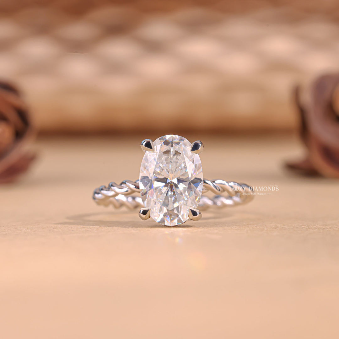 Discover oval solitaire lab grown diamond engagement ring online