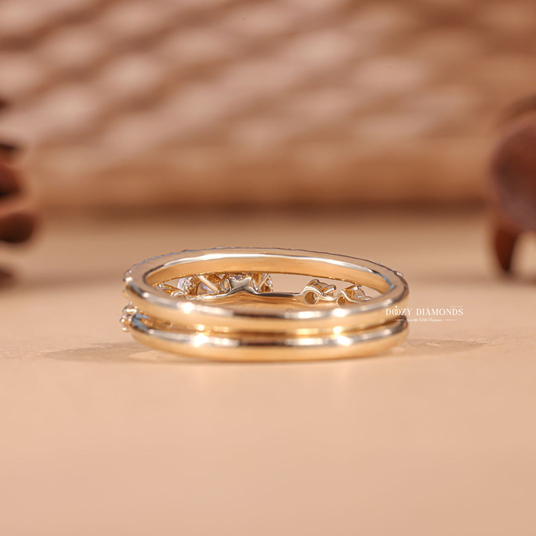  Contemporary bridal ring set, Nature-inspired bridal ring set, Destination bridal ring set, Minimalist bridal ring set, Delicate bridal ring set, Timeless bridal ring set, 