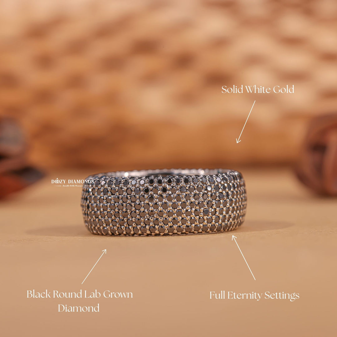 Black Diamond diamond wedding band in white gold