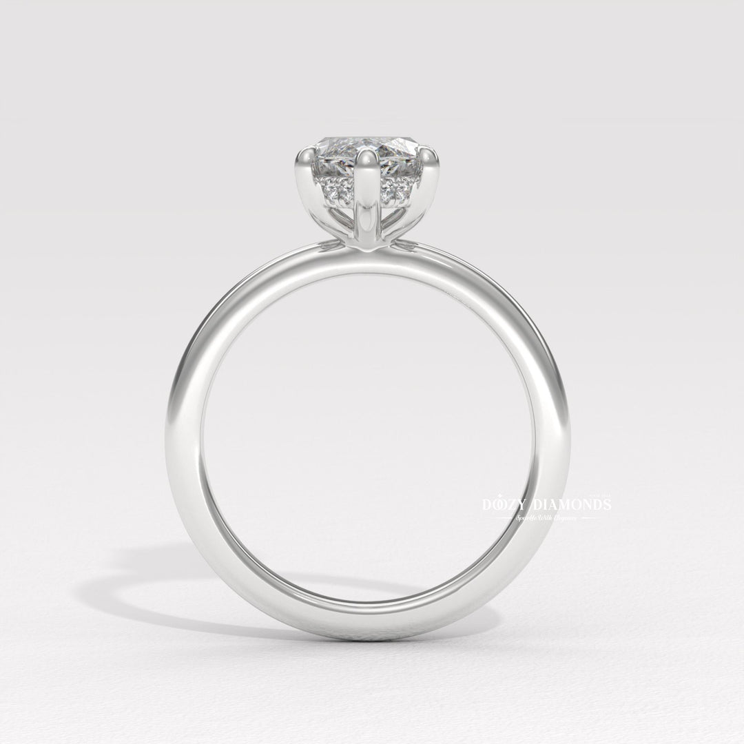 Shop marquise cut hidden halo lab grown diamond engagement ring online