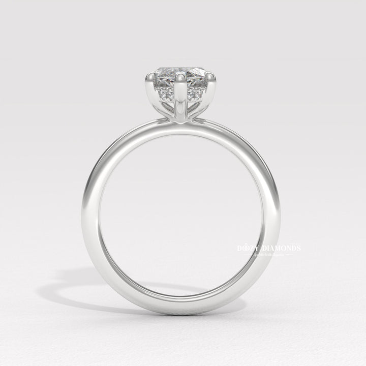 Shop marquise cut hidden halo lab grown diamond engagement ring online
