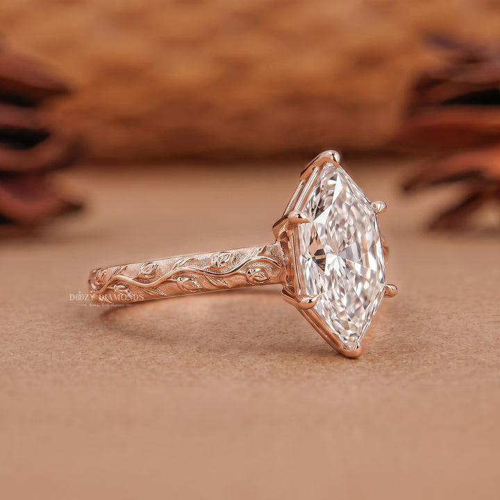 Vintage Inspired 2.50CT Dutch Marquise E/VVS2 Lab Grown Diamond Engagement Ring
