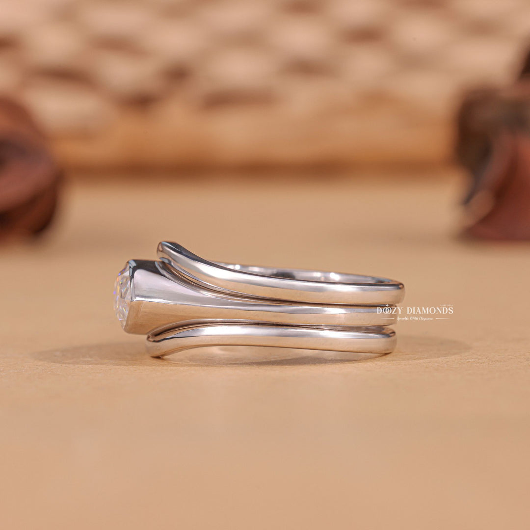 Bridal ring set with moissanite, Vintage bridal ring set, Antique bridal ring set, Modern bridal ring set, Classic bridal ring set, Unique bridal ring set, Custom bridal ring set, 