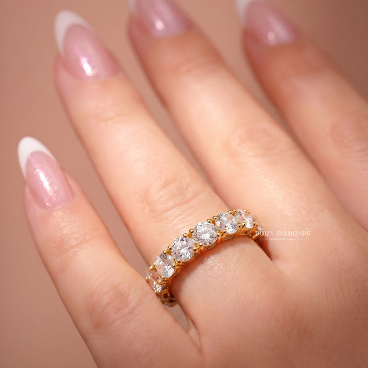 Round Lab Grown Full Eternity Band, Full Circle Gold Ring