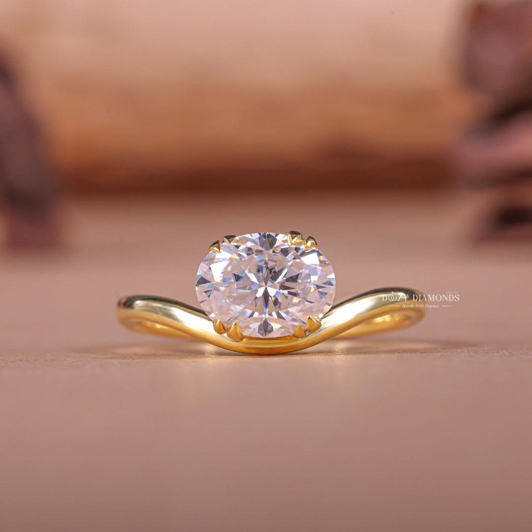 Buy 2.0CT oval east west lab grown diamond engagement ring online