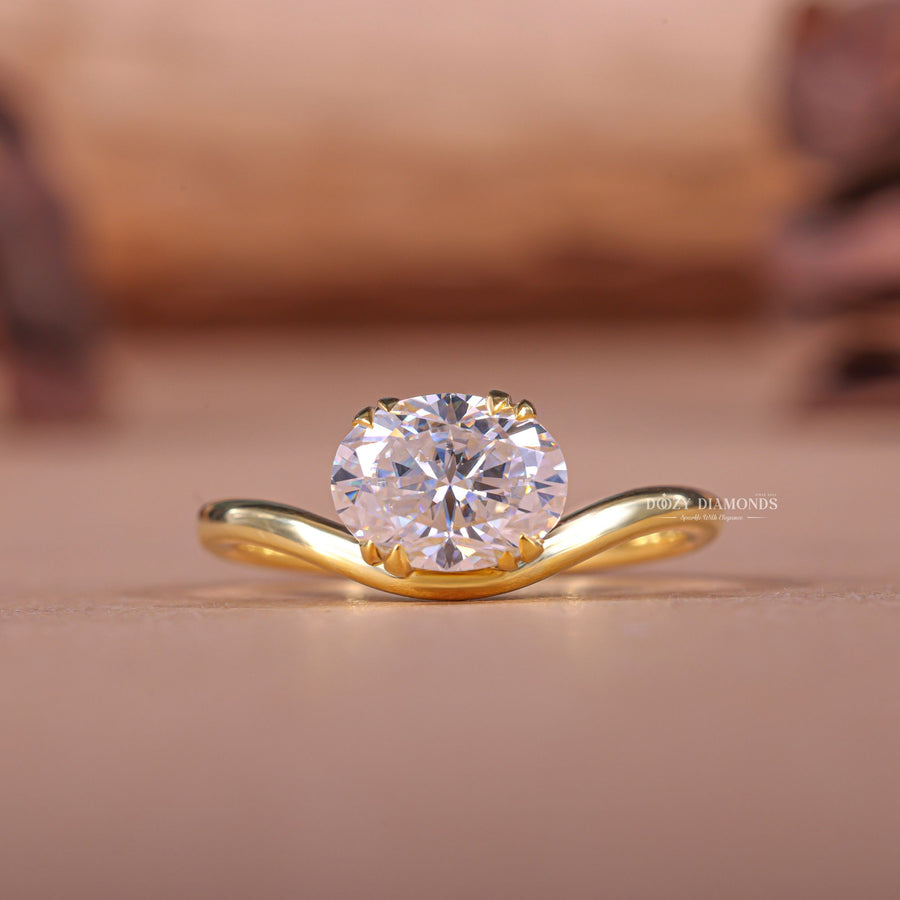 Buy 2.0CT oval east west lab grown diamond engagement ring online
