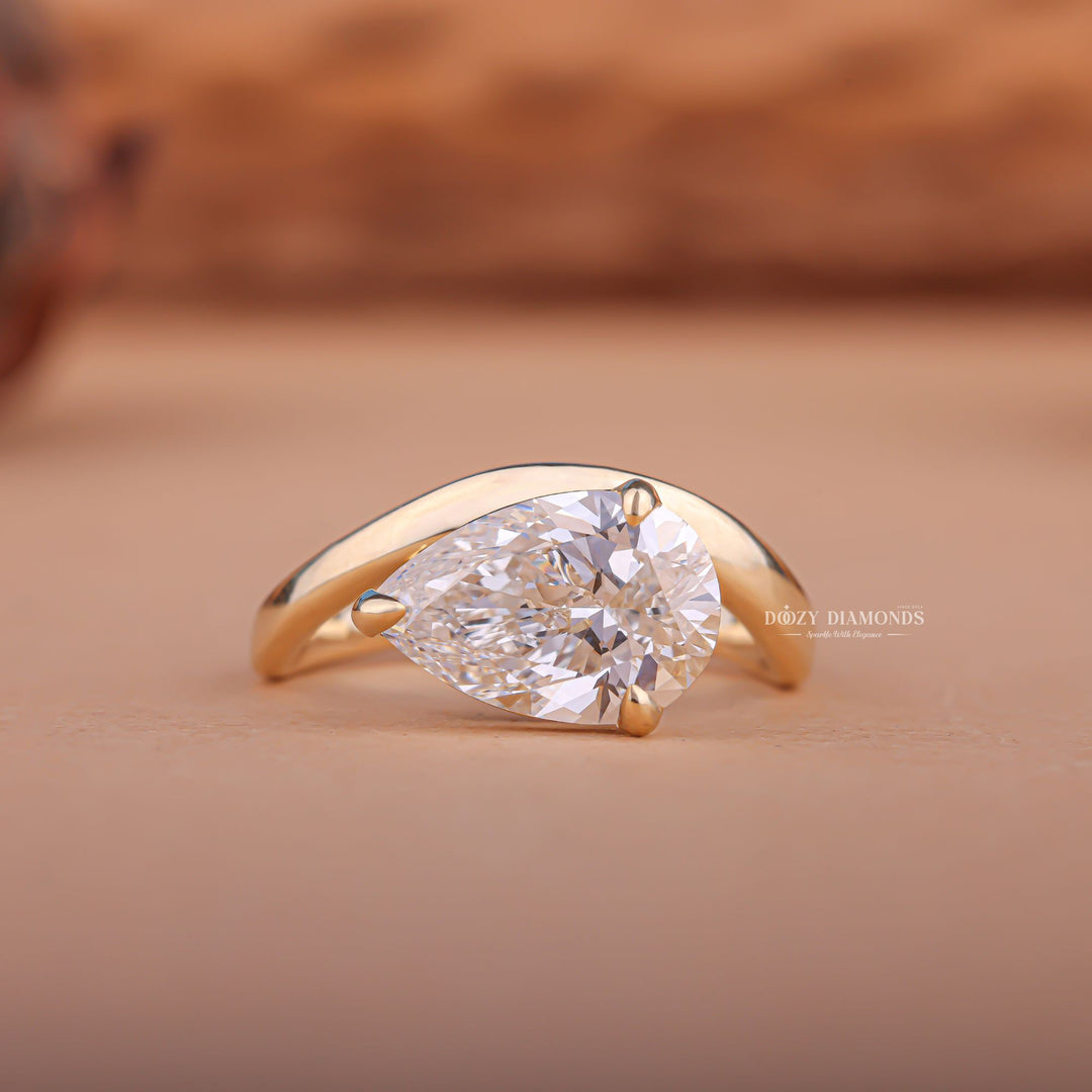 Buy 2.0CT pear east west lab grown diamond engagement ring online