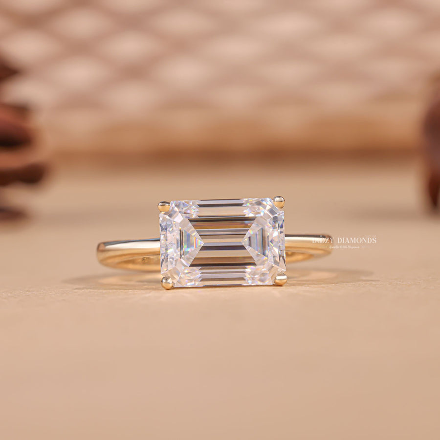 Shop emerald east west lab grown diamond engagement ring