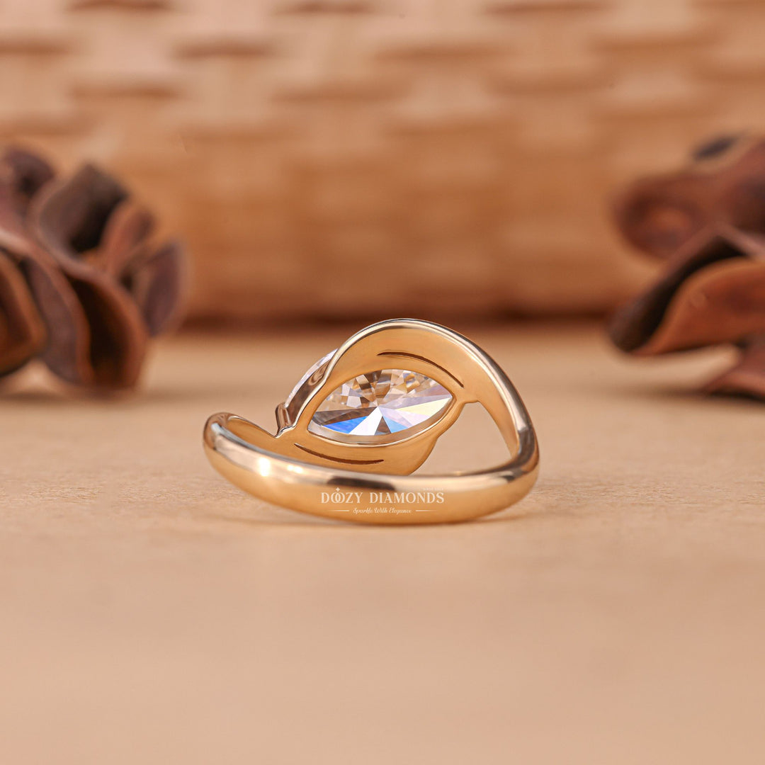 White gold lab-grown diamond engagement ring, Elegant lab-grown diamond ring for bride,
