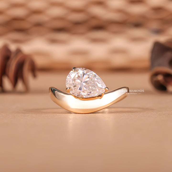 Discover pear dome lab grown diamond engagement ring online