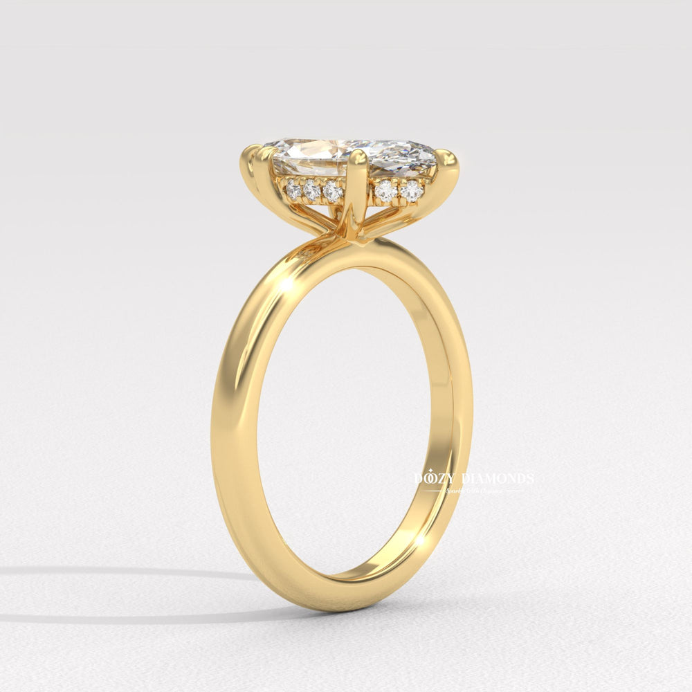 Marquise cut diamond ring worn on hand