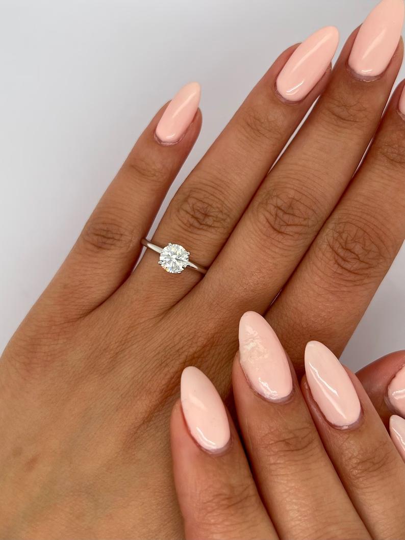 1.0CT round solitaire lab grown diamond engagement ring for sale