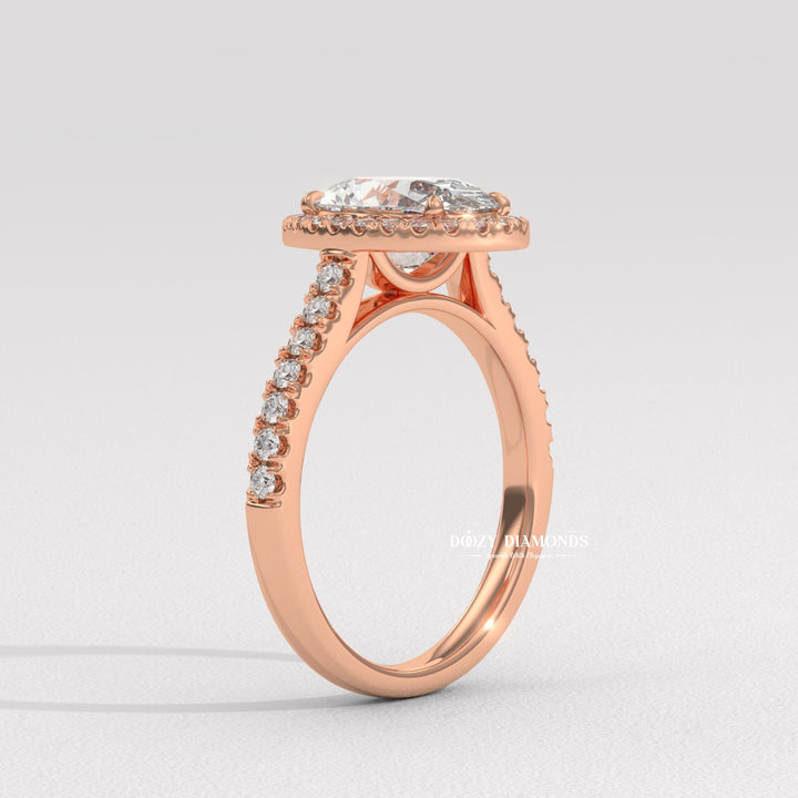Shop oval cut halo lab grown diamond engagement ring online