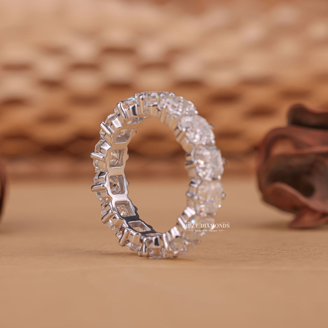 Ethically sourced asscher diamond eternity band