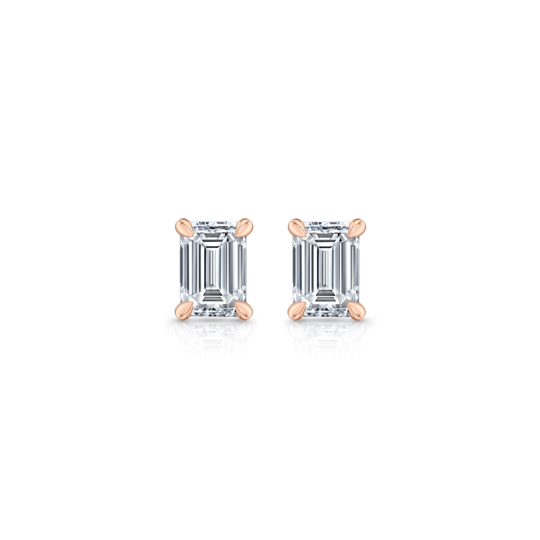 Emerald F - VS1 Lab - Grown Diamond Hidden Halo Stud Earrings - Doozy Diamonds
