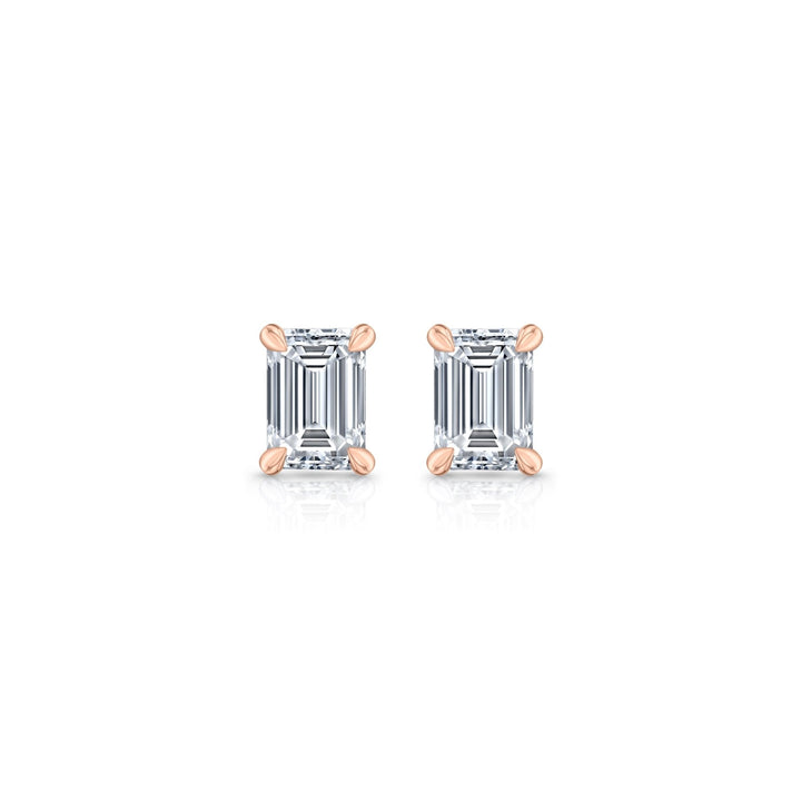 Emerald F - VS1 Lab - Grown Diamond Hidden Halo Stud Earrings - Doozy Diamonds