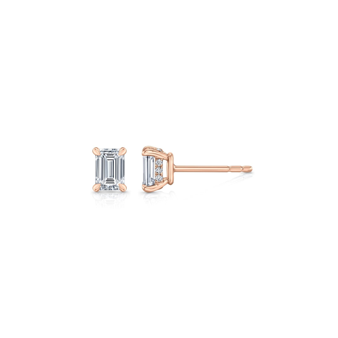 Emerald F - VS1 Lab - Grown Diamond Hidden Halo Stud Earrings - Doozy Diamonds