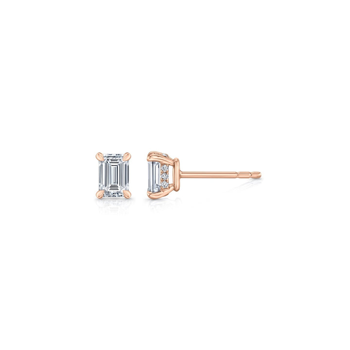 Emerald F - VS1 Lab - Grown Diamond Hidden Halo Stud Earrings - Doozy Diamonds