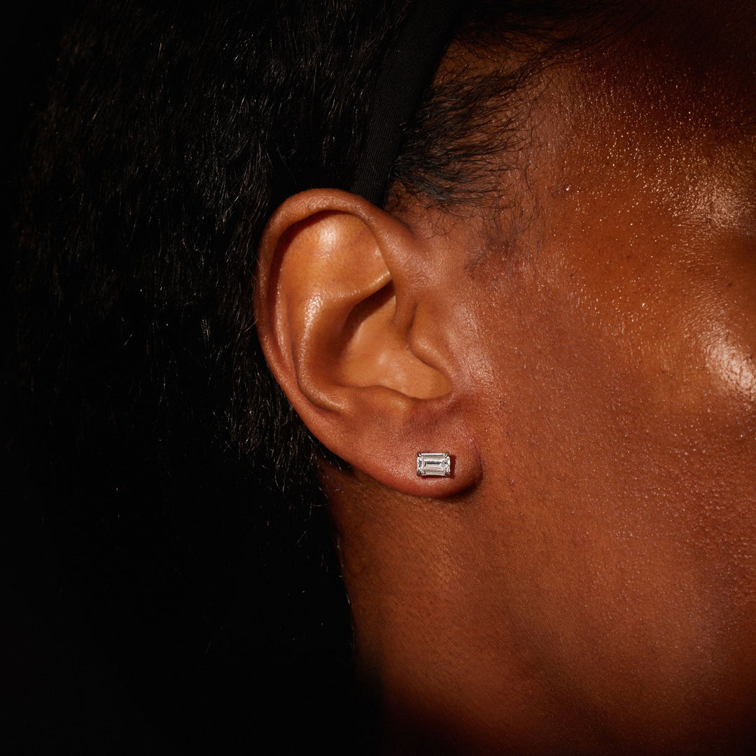 Emerald F - VS1 Lab - Grown Diamond Hidden Halo Stud Earrings - Doozy Diamonds