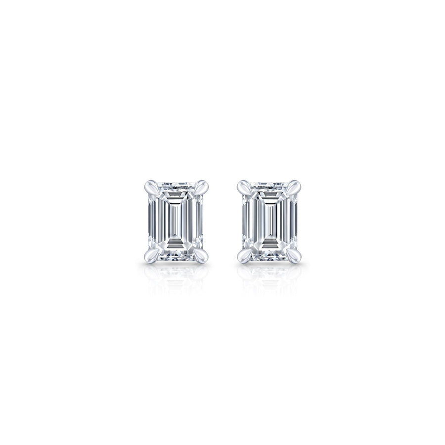 Emerald F - VS1 Lab - Grown Diamond Hidden Halo Stud Earrings - Doozy Diamonds